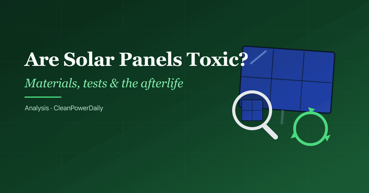 Are Solar Panels Toxic? What's in Them — and What Happens When They Wear Out